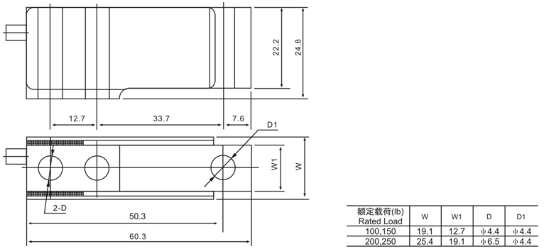 MBB-150lb稱(chēng)重傳感器尺寸